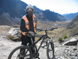 Worlds Most Dangerous Road - Briony at the first rest stop